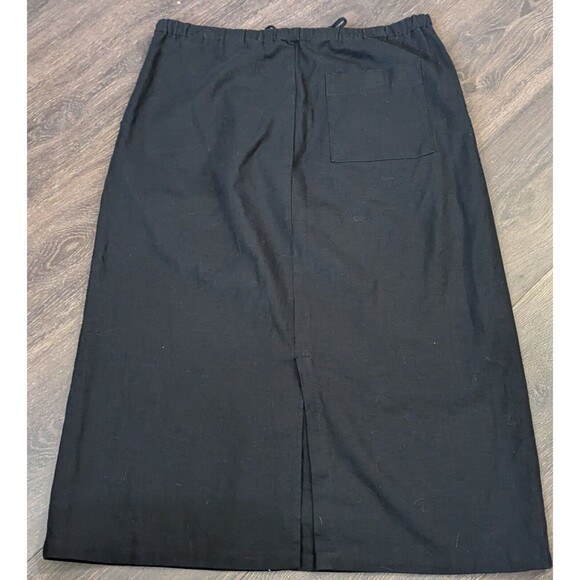 Eddie Bauer Skirt Women's Size 14 Black Pencil Straight Midi 38/31 Pockets (88) - Picture 2 of 3